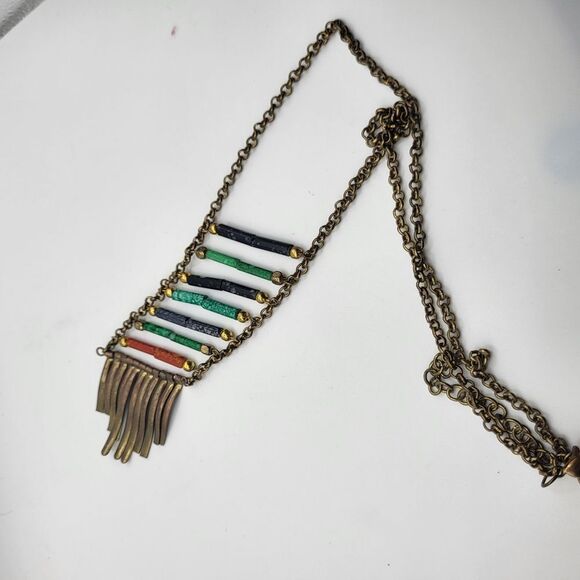 Multicolor Beaded Chain Necklace - Picture 4 of 7